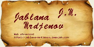 Jablana Mrđenov vizit kartica